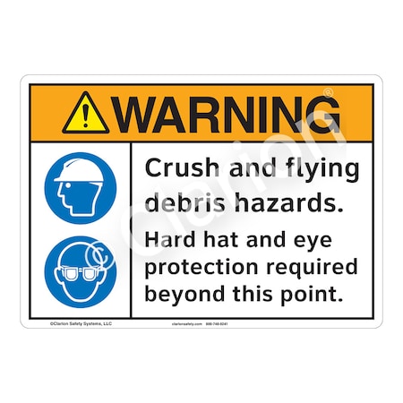 ANSI/ISO Compliant Warning Crush Safety Signs Indoor/Outdoor Aluminum (BE) 14 X 10, F1225-BESW2